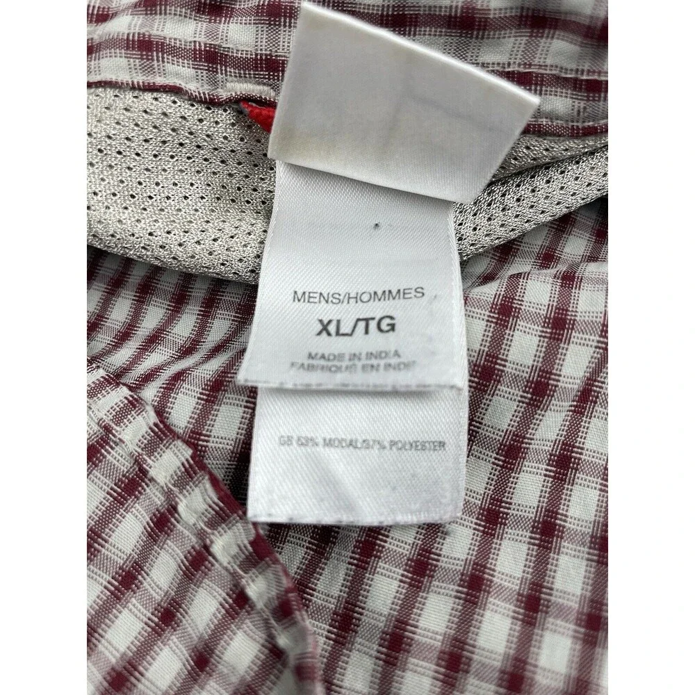 The North Face Shirt Men XL Red Plaid Outdoor Button Up Distressed